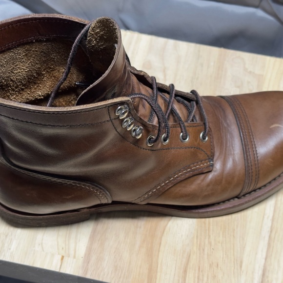 Red Wing Shoes Men\'s Brown Leather Boots Iron Ranger in Amber Harness 8111 cork main image 9